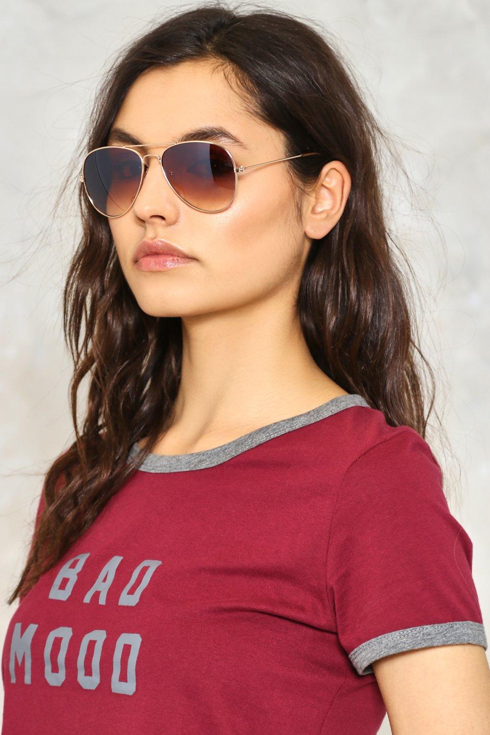 Girl with shop aviator sunglasses